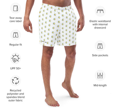 Bolted Flower Men's Swim Trunks - Mikey Yaw