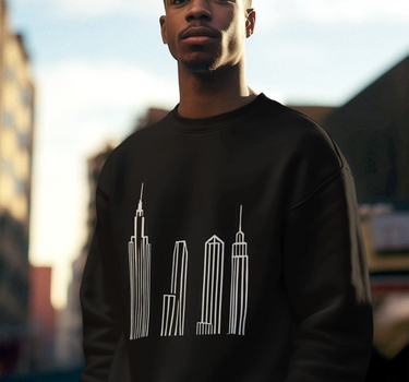 City Skyline Non-Hooded Sweatshirt Apliiq