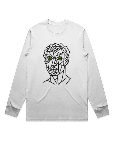 Cubist Green Eyed Man Long Sleeve Staple T-Shirt