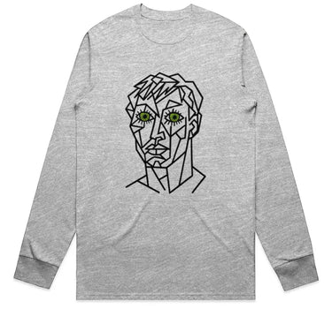 Cubist Green Eyed Man Long Sleeve Staple T-Shirt