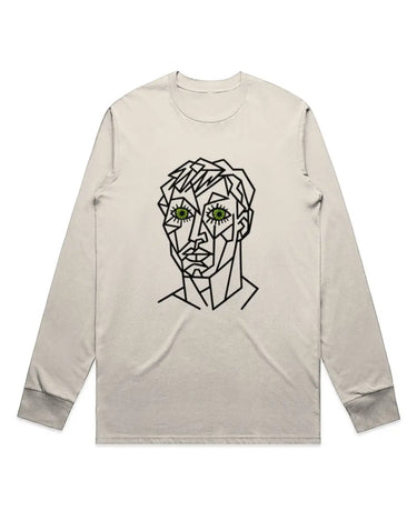 Cubist Green Eyed Man Long Sleeve Staple T-Shirt