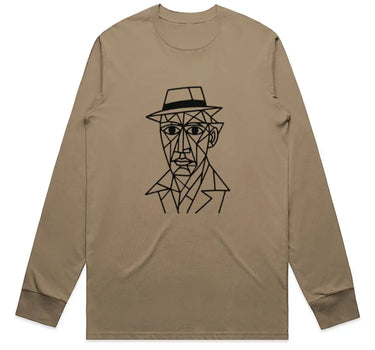 Cubist Man Wearing a Fedora Long Sleeve Staple T-Shirt