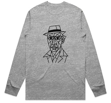 Cubist Man Wearing a Fedora Long Sleeve Staple T-Shirt