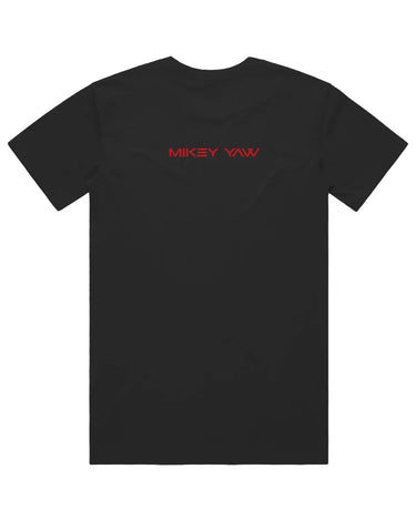 Defy the Norm Short Sleeve Staple T-Shirt - Black Tee with Red Text Apliiq