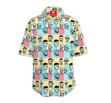 Expressionist Faces Button Up Shirt Contrado