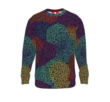 Flower Buds All Over Print Sweater Contrado