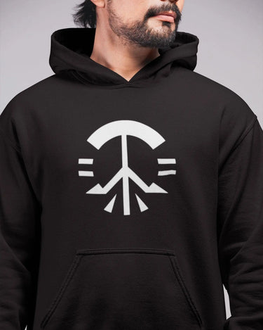 Future Peace Hooded Sweatshirt with Modern Peace Sign - Mikey Yaw