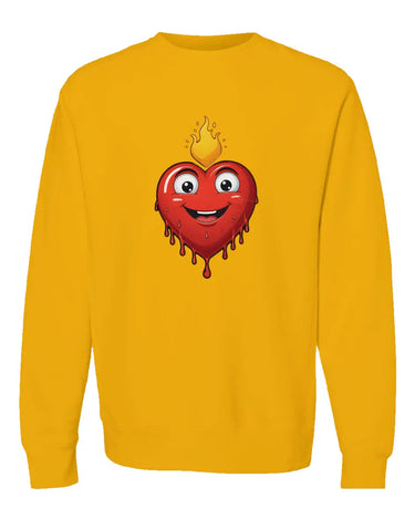 Happy Sacred Heart Premium Heavyweight Non-Hooded Sweatshirt - Mikey Yaw