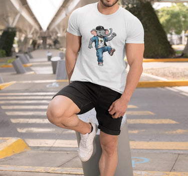 Hipster Elephant Short Sleeve Staple T-Shirt Mikey Yaw