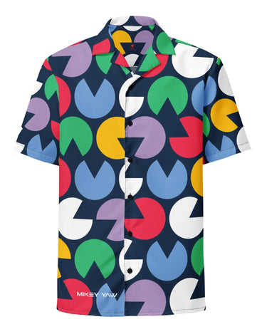 MY Lite Color Pop Unisex Button Down Short Sleeve Shirt Mikey Yaw