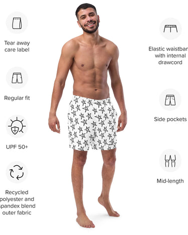 MY Lite Men's Star Doodles Swim Trunks Mikey Yaw