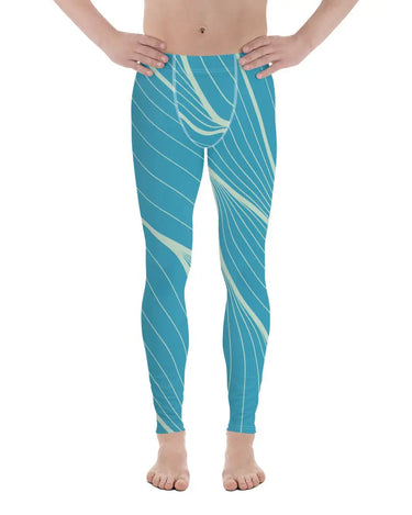 Men's Blue Abstract Leggings Mikey Yaw