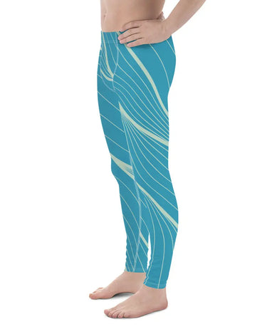 Men's Blue Abstract Leggings Mikey Yaw