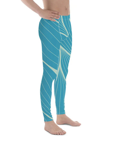 Men's Blue Abstract Leggings Mikey Yaw