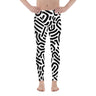 Men's White Leggings with Black Geometric Design Mikey Yaw