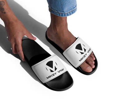 Men’s White with Black Monogram Slides Mikey Yaw