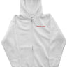 Mikey Yaw White Zipper Hoodie with Abstract Graphic - Mikey Yaw