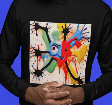 Paint Splatter Monster Abstract Long Sleeve T-Shirt - Mikey Yaw