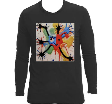 Paint Splatter Monster Abstract Long Sleeve T-Shirt - Mikey Yaw