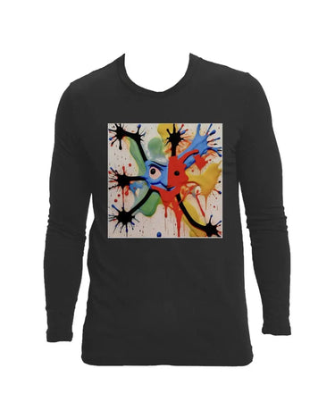 Paint Splatter Monster Abstract Long Sleeve T-Shirt - Mikey Yaw