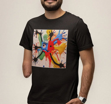 Paint Splatter Monster Abstract Short Sleeve Staple T-Shirt - Mikey Yaw