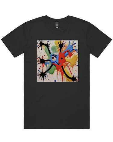 Paint Splatter Monster Abstract Short Sleeve Staple T-Shirt - Mikey Yaw