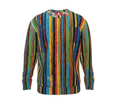 Painted Lines All Over Print Sweater Contrado