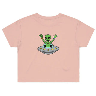 Partying Alien Women's Street Crop T-Shirt