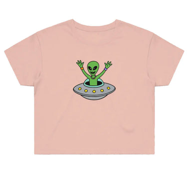 Partying Alien Women's Street Crop T-Shirt