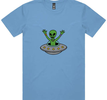Partying Alien in UFO Short Sleeve Staple T-Shirt