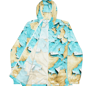 Windbreaker Jacket - Blue Peeling Paint Windbreaker | Mikey Yaw