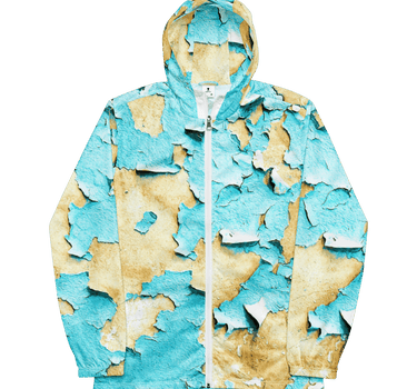Windbreaker Jacket - Blue Peeling Paint Windbreaker | Mikey Yaw
