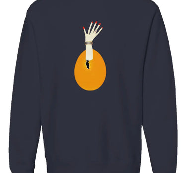 Arm Reaching from Egg Non-Hooded Sweatshirt - Mikey Yaw
