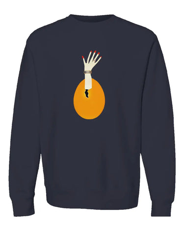 Arm Reaching from Egg Non-Hooded Sweatshirt - Mikey Yaw