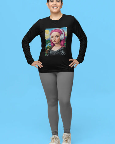 Punk Mona Lisa Long Sleeve T-Shirt Mikey Yaw