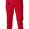 Red Midweight Fleece Jogger Sweatpants with Black Logo - Mikey Yaw