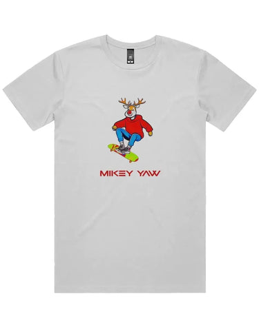 Reindeer Skateboarding Staple Holiday T-Shirt - Mikey Yaw
