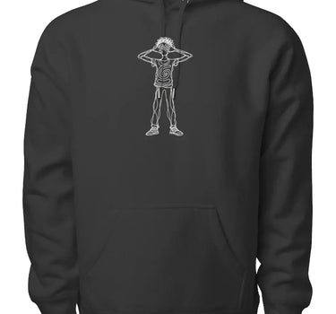 See No Chaos Scribble Line Drawing Premium Heavyweight Hooded Sweatshirt