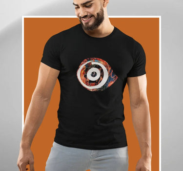 Short Sleeve Staple T-Shirt with Abstract Eye Design - Mikey Yaw