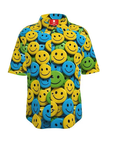 Smiley Face Button Up Shirt Contrado