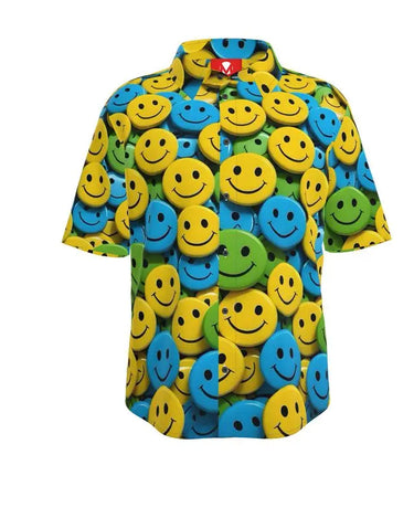 Smiley Face Button Up Shirt Contrado