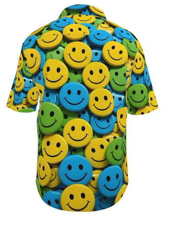 Smiley Face Button Up Shirt Contrado