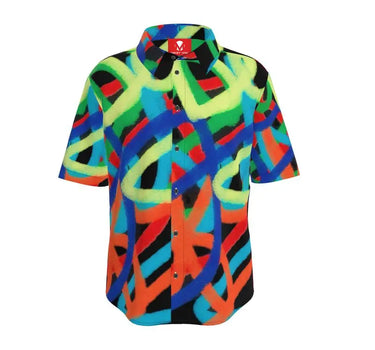 Spray Painted Multicolor Defy Button Up Shirt Mikey Yaw