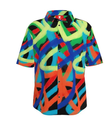 Spray Painted Multicolor Defy Button Up Shirt Mikey Yaw