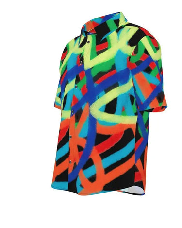 Spray Painted Multicolor Defy Button Up Shirt Mikey Yaw