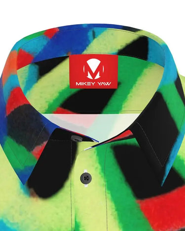 Spray Painted Multicolor Defy Button Up Shirt Mikey Yaw