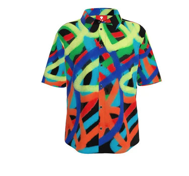 Spray Painted Multicolor Defy Button Up Shirt Mikey Yaw