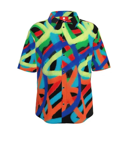 Spray Painted Multicolor Defy Button Up Shirt Mikey Yaw