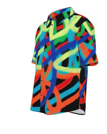 Spray Painted Multicolor Defy Button Up Shirt Mikey Yaw