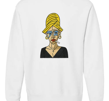 The Woman with Blue Eyeshadow Premium Heavyweight Non-Hooded Sweatshirt